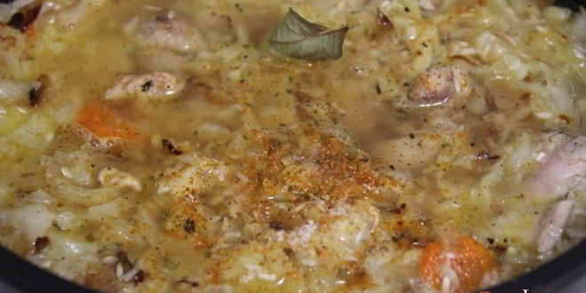 Рецепт риса с курицей и овощами