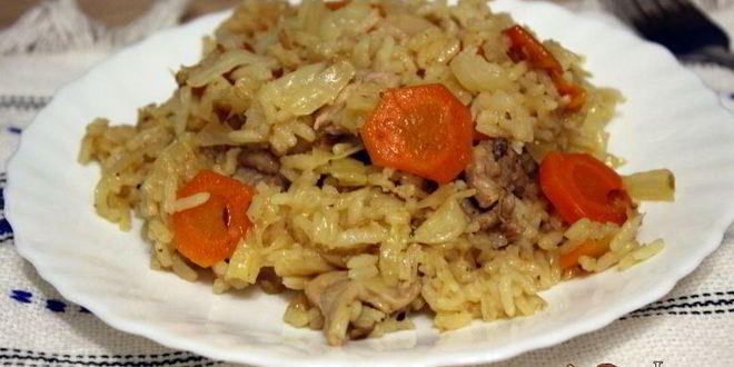 Рецепт риса с курицей и овощами