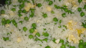 Рецепт Риса с яйцом и зеленым горошком