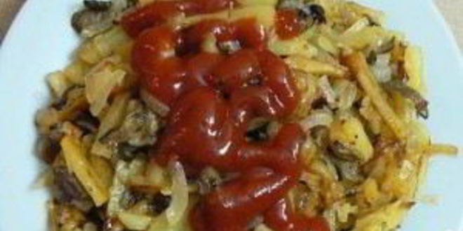 Рецепт жареной картошки с вешенками в мультиварке