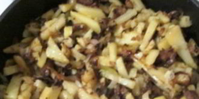 Рецепт жареной картошки с замороженными грибами