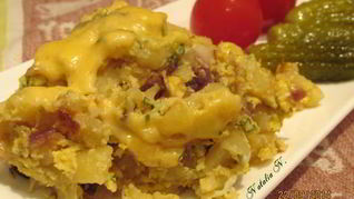 Рецепт Жареного картофеля с яйцом и сыром