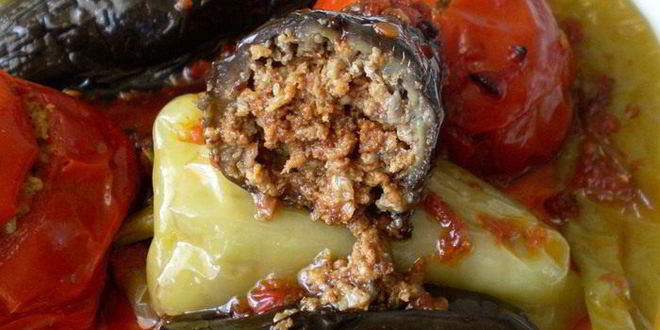 Рецепт бадымджана, бибяра, помидора долмасы