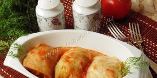 Рецепт голубцов с курицей, свиной грудинкой и грибами