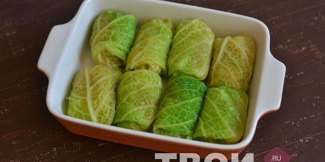 Рецепт куриных голубцов в листьях савойской капусты