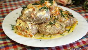 Рецепт Ленивых голубцов запеченных в сметане