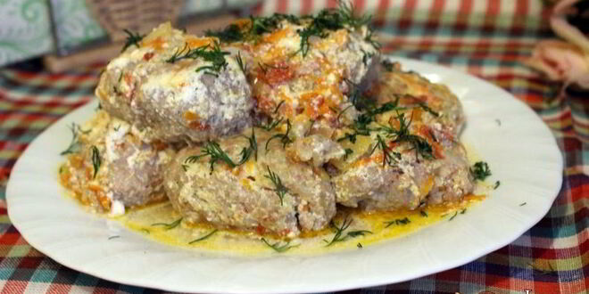 Рецепт ленивых голубцов запеченных в сметане