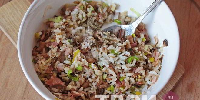 Рецепт грибов, фаршированных рисом