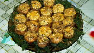 Рецепт Грибов, запеченных с сыром в духовке