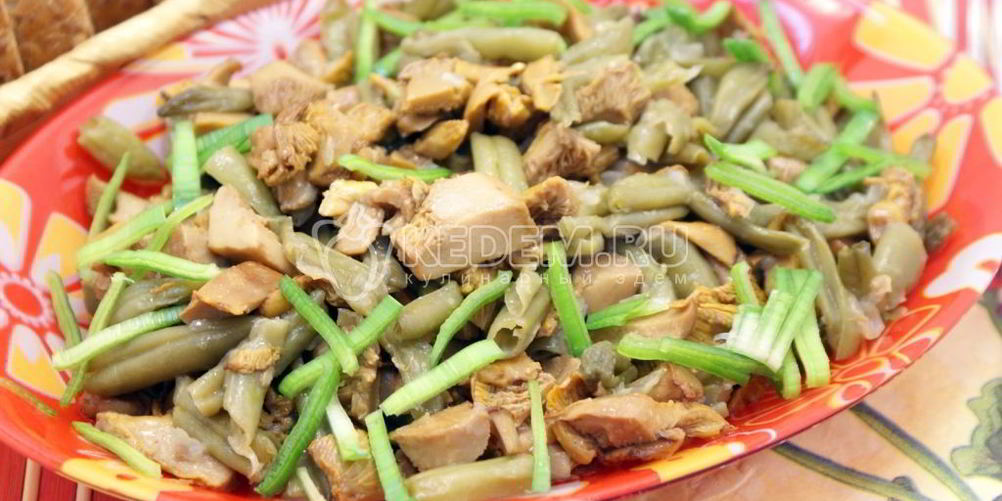 Как приготовить лисичек жаренных со стручковой фасолью
