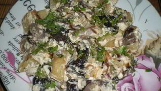 Рецепт Подберезовиков, жареных со сметаной