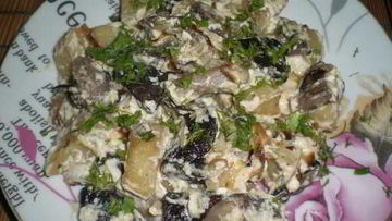 Рецепт Подберезовиков, жареных со сметаной