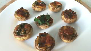 Рецепт Шампиньонов, фаршированных моцареллой