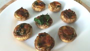 Рецепт Шампиньонов, фаршированных моцареллой