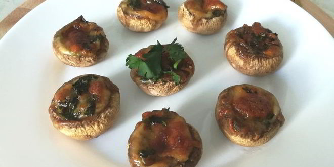 Рецепт шампиньонов, фаршированных моцареллой