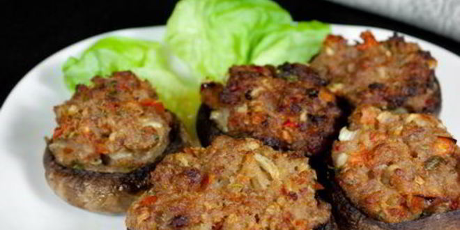 Рецепт шампиньонов, фаршированных мясом