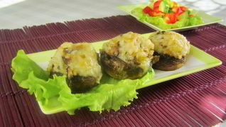 Рецепт Шампиньонов, фаршированных рисом и сыром