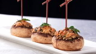 Рецепт Шампиньонов фаршированных сыром и орехами