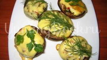 Рецепт Шампиньонов фаршированных цуккини и сыром
