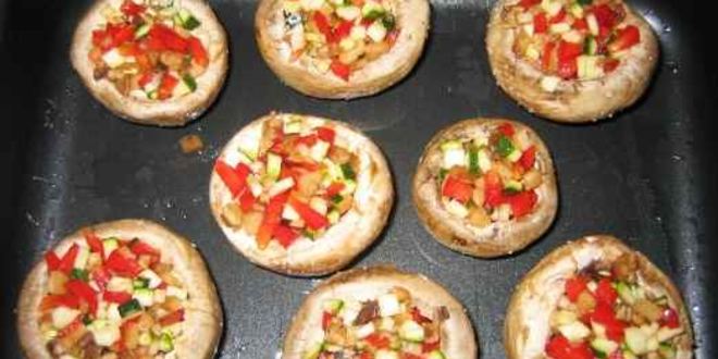 Рецепт шампиньонов фаршированных цуккини и сыром