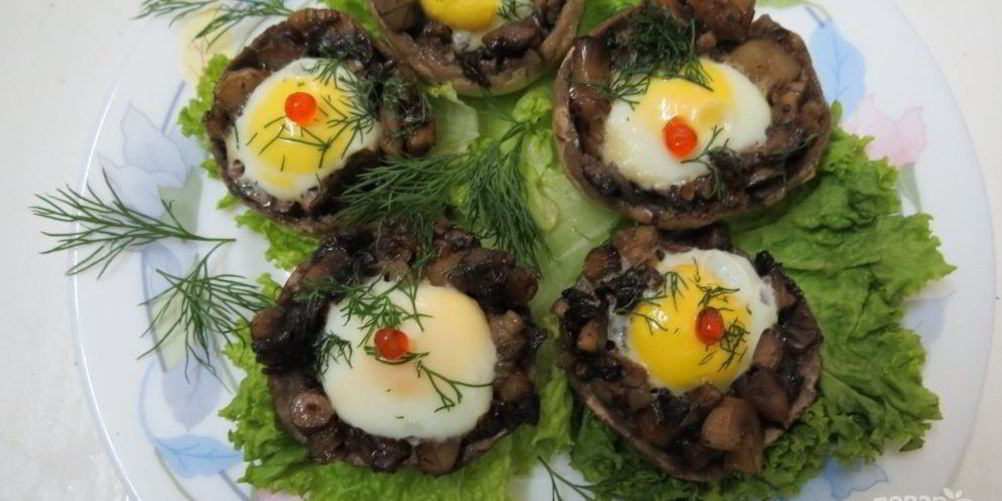 Как приготовить шампиньоны с перепелиными яйцами в микроволновке
