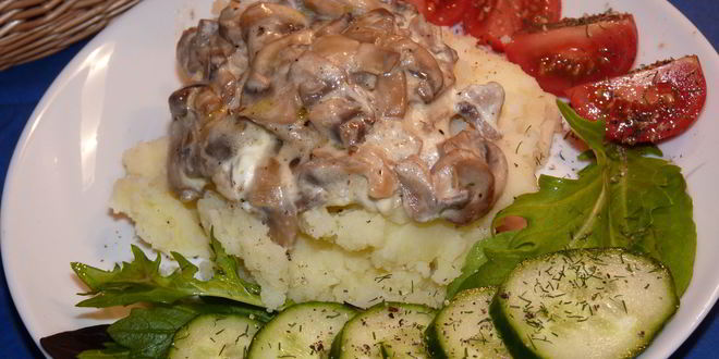 Рецепт шампиньонов в сметане