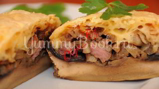 Рецепт Шампиньонов, запеченных с беконом и сыром