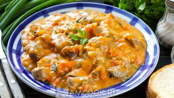 Рецепт Гуляша из куриных желудков