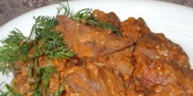 Рецепт гуляша из свиной печени