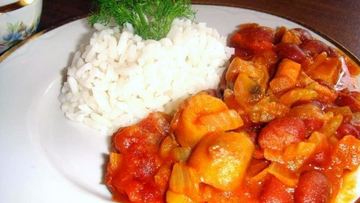 Рецепт Гуляша с грибами, фенхелем, фасолью