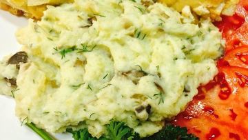 Рецепт Картофельного пюре с грибами и зеленью