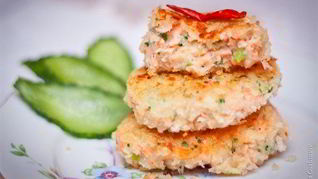 Рецепт Английских котлет с лососем, брокколи и картофельным пюре