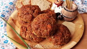 Рецепт Мясных котлет с морковью в духовке