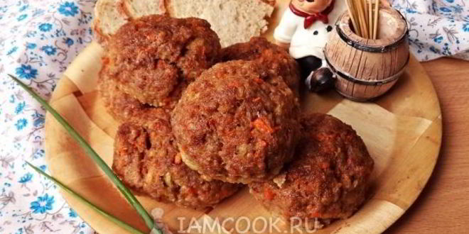 Рецепт мясных котлет с морковью в духовке