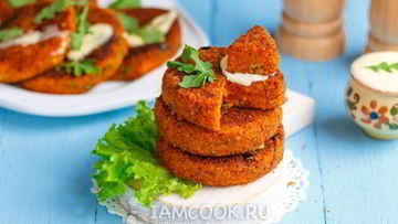 Рецепт Постных морковных котлет в панировочных сухарях
