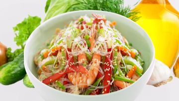 Рецепт Крахмальной лапши с креветками