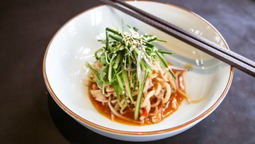 Рецепт Лапши из кальмаров в кисло-сладком соусе