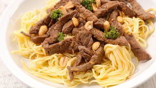 Рецепт Лапши с говядиной и арахисом