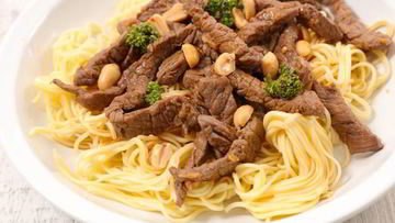 Рецепт Лапши с говядиной и арахисом
