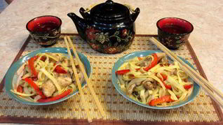 Рецепт Лапши с куриной грудкой по-китайски