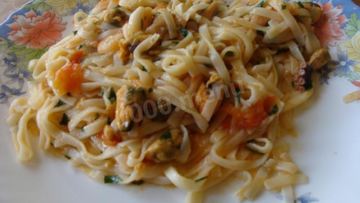 Рецепт Лапши с морепродуктами