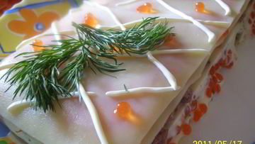 Рецепт Холодной рыбной лазанья