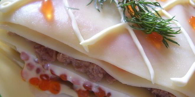 Рецепт холодной рыбной лазанья