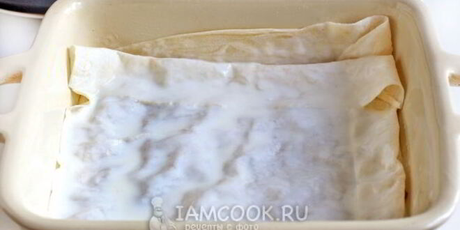 Рецепт лазаний из лаваша с фаршем и сметанным соусом