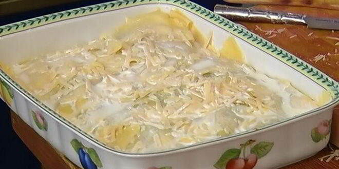 Рецепт лазаний с грибами, козьим сыром и шпинатом