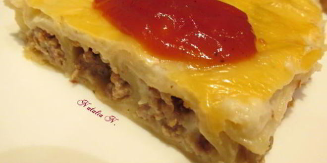 Рецепт каннеллонь с фаршем и грибами