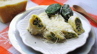 Рецепт Каннелоней с курицей и шпинатом