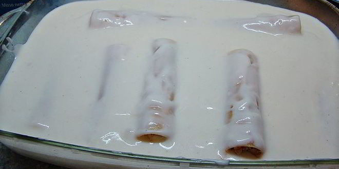 Рецепт каннелоней с мясной начинкой под соусом бешамель