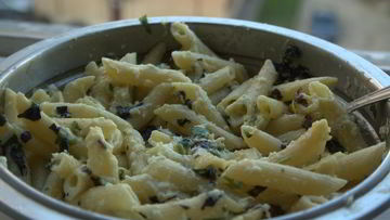 Рецепт Макарон пенне с яичным соусом