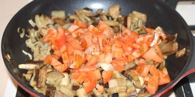 Рецепт макарон с баклажанами и помидорами